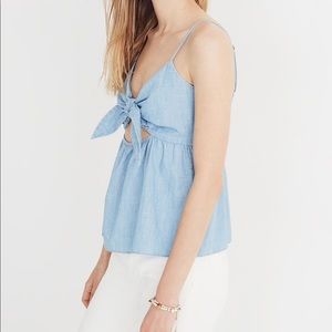 Madewell keyhole tie front tank